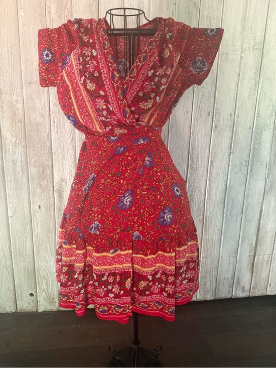 Cupshe Dresses & Skirts - Boho Cupshe Red Floral Wrap-Style Midi Dress